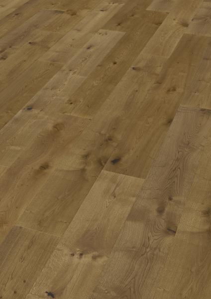 Landhausdiele Eiche XL Schlossdiele astig, gebürstet, geräuchert, natur geölt 3,43m²/Paket